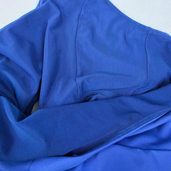 Womens Royal Blue Activewear Romper Runsie Cutout Crisscross Back Medium - Image 5