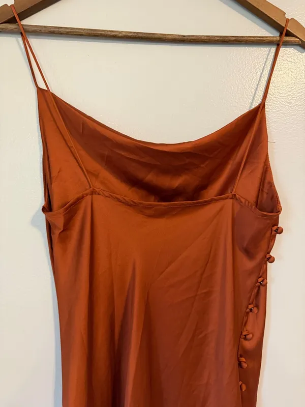 Shein Medium Slip Maxi Dress in Rust Orange - Image 5