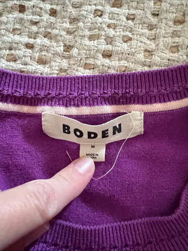 Boden Purple Crewneck Sweater Medium - Image 4