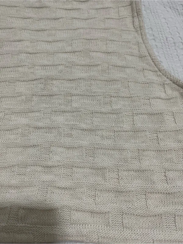 Madewell Sleeveless V-Neck Cropped Tank Top Vest in Creamy White Sz L - Image 5