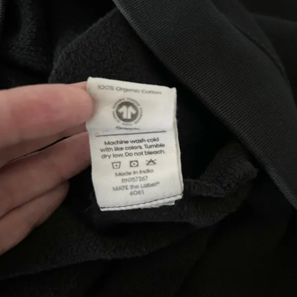 MATE the Label Sweatshirt 100% Organic Cotton Black Oversized Crewneck Size M/L - Image 5