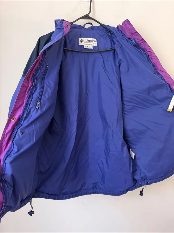 Columbia Vintage Womens’s Full Zip Purple Outdoors Jacket, sz Med ©️ - Image 7