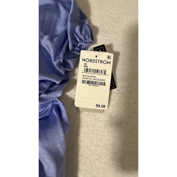 BP Nordstrom Purple Jacquard Ruched Cutout Bodycon Dress Plus Size 4X BP474164WN - Image 3