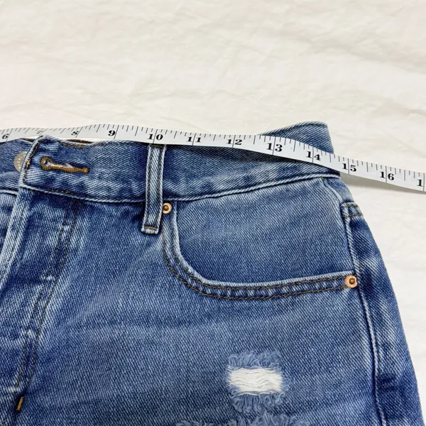 PacSun Vintage High Rise Distressed Denim‎ Shorts Blue Size 29 Button Fly Cutoff - Image 7