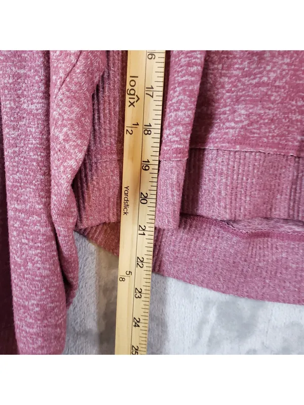 Lucky Brand Women's Knit Pullover Sweater Pink Heathered V-Neck Long Sleeve M - Image 4
