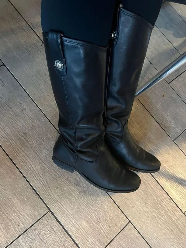 Frye Black Leather Riding Boots - Image 2