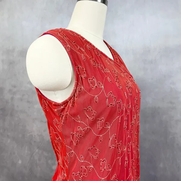 Y2K Womens Ethereal‎ Mesh Dress Medium Cottage Fairy Grunge Artsy Glam HOCO - Image 3