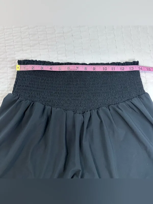 Offline By Aerie Black Smocked Waistband Running Athletic High Waist Shorts - Image 4