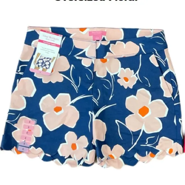 Isaac Mizrahi Floral Print Tulip Hem Shorts size 14 - Image 2