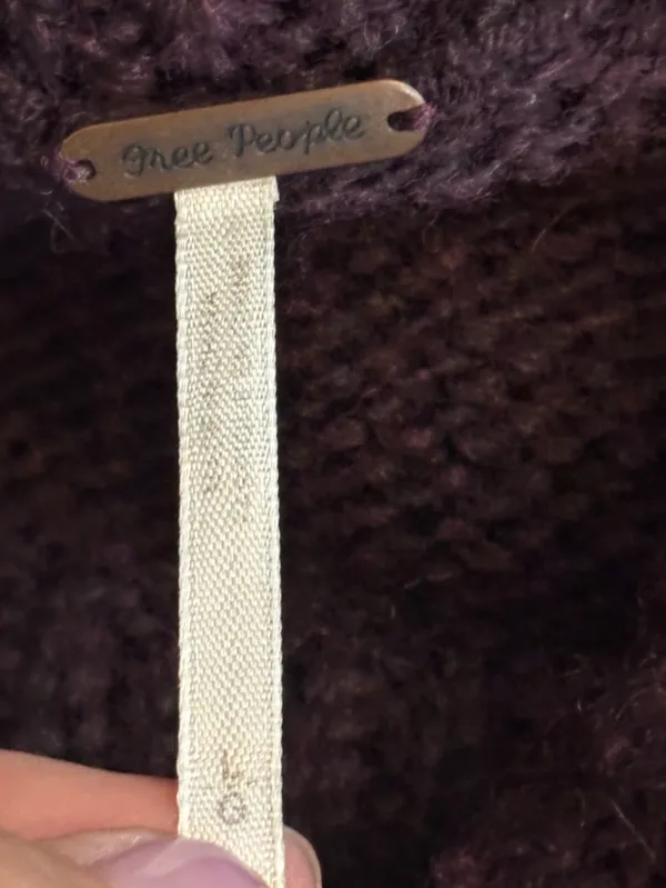 Free People Ragnar Fair Isle Oversized Wool Blend Cowl Neck Sweater Burgundy - Image 6