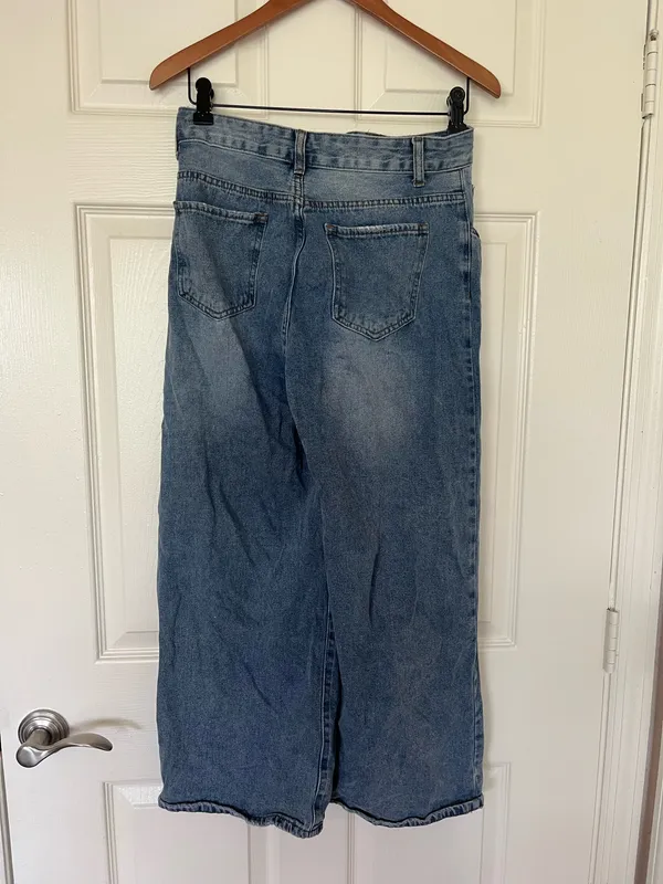 Shein Wide-Leg Pants High-Waisted Blue - Image 2