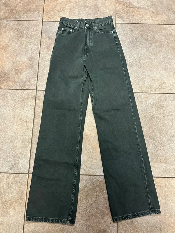 Dr Denim Black High Wide Leg Jeans - Image 3