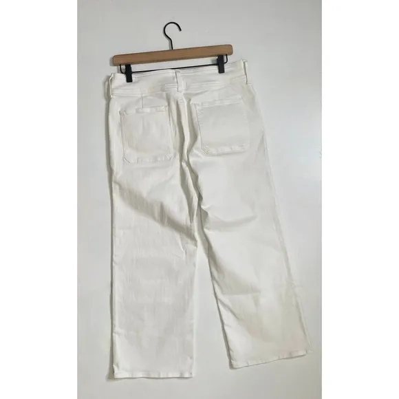 NWT!! J. CREW Slim Wide Jeans Stacked Buttons Solid White Size 29 Petite‎ 29P - Image 8