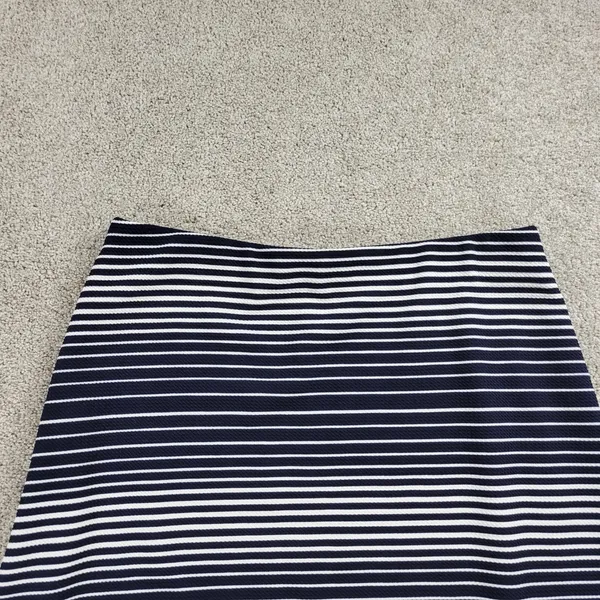 Margaret M Womens Skirt‎ Large Navy White Stripe A Line Mini Stretch Lined - Image 9
