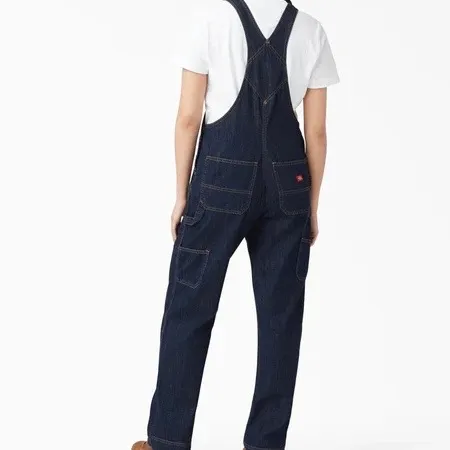 Dickies Womens Denim relaxed fit Bib Dark Wash Carpenter overalls - Image 4