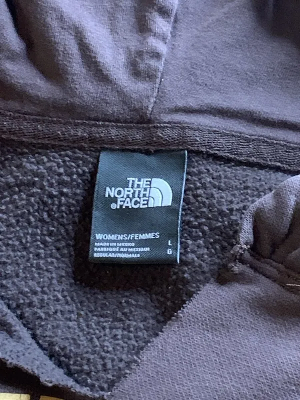The North Face Half Dome Hoodie Womens Large Brown Spell Out Logo Pullover Trail - Image 4