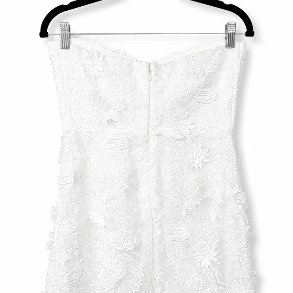 Lulus NWOT Elevated Sensation White 3D Floral Embroidered Midi Dress Medium - Image 9