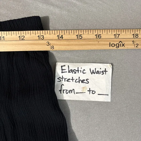 Volcom Wide Leg Crinkle Pants Size Small Black Stoneshine Junki Gothic Beach - Image 10