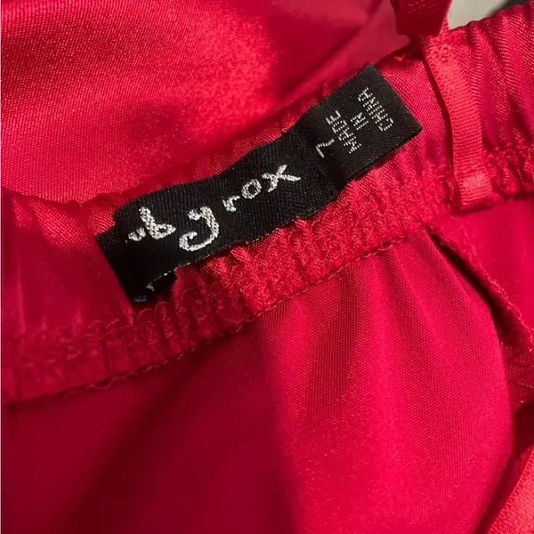 Y2K Red Satin Mini Dress with Ruched Sides - Image 2