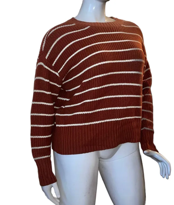 a.n.a Crew Neck Striped Pullover Sweater - Image 2