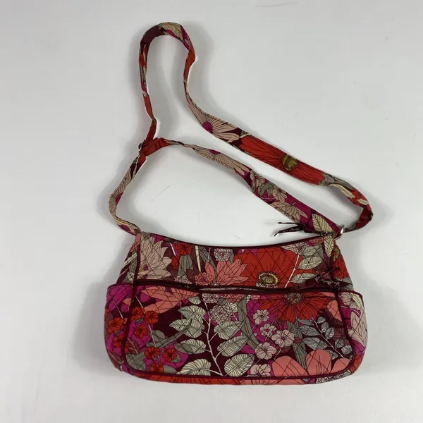 Vera Bradley Crossbody Bag Womens One Size Pink‎ Orange Floral Quilted Purse - Image 5