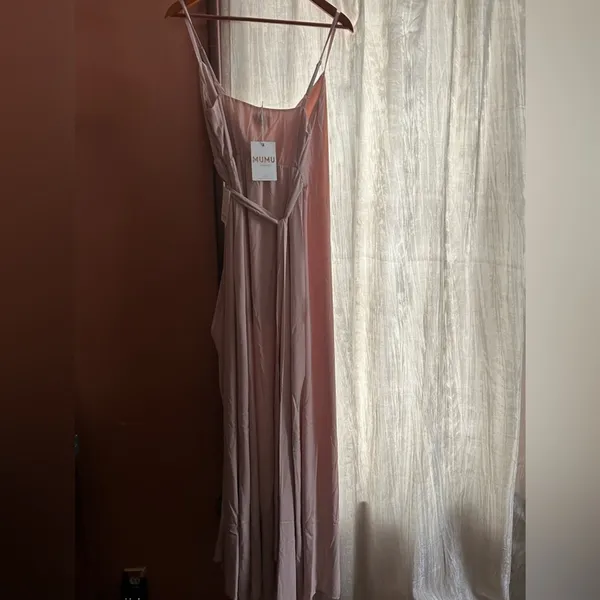 Show Me Your Mumu‎ Liz Maxi Dress Strappy Wrap Dusty Blush Crisp Pink NWT XS - Image 4