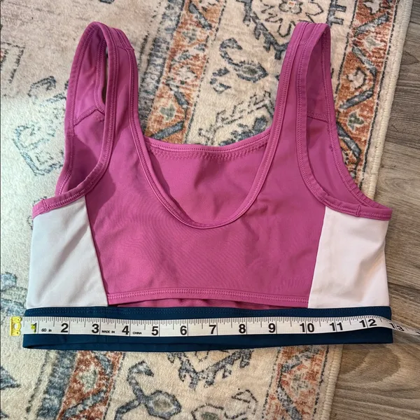Nike Pink and Navy Sports Bra size Medium retro style - Image 3
