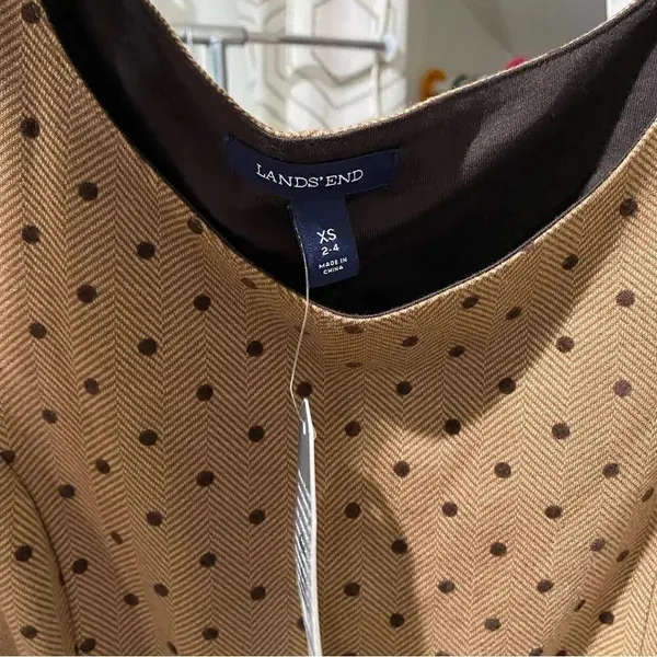 Land's End Women's Fit and Flare Polka Dot Dress XS 2-4 - Image 2