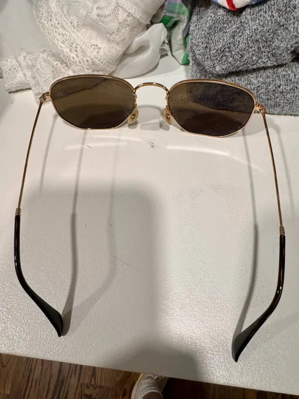 Polarized Ray-Ban Sunglasses Aviator Gold Frame Brown Lens - Image 2