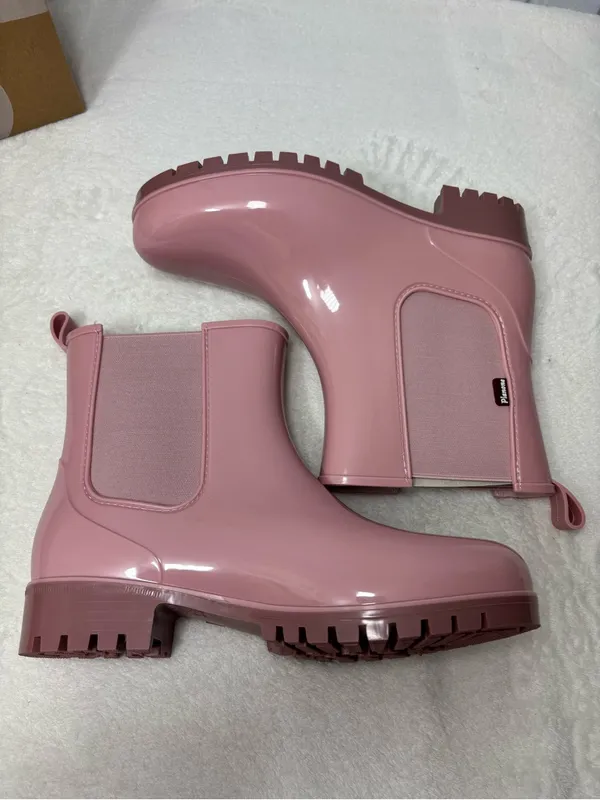 PLANONE Pink‎ Chelsea-Style Waterproof Ankle Rain Boots Size 6 - Image 9