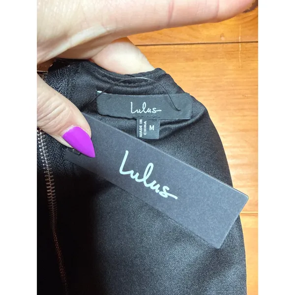 NWT Lulus Vivid Imagination Black Cutout Maxi Dress Wedding Bridesmaid Size M - Image 8