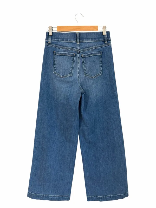 SPANX Seamed Front Wide Leg Jeans Blue Size Medium - Image 8