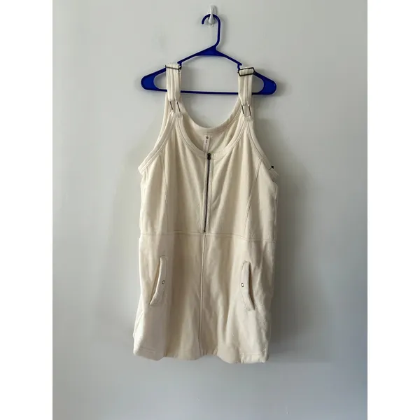 Anthropologie Daily Practice Soft Corded Jockey Mini Overall Dress Ivory XL NWT - Image 3
