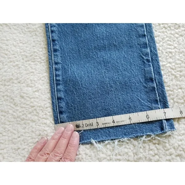 Good American Good Vintage Straight Leg Fray Jeans Indigo Blue Women's Sz 6/28 - Image 12