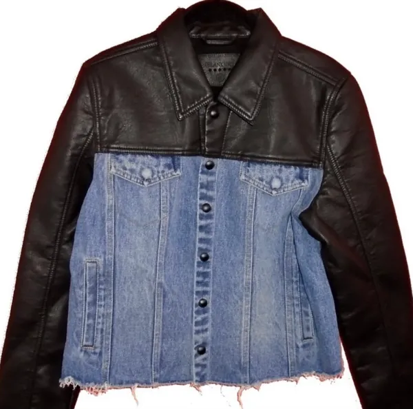 Blank NYC Faux Leather Denim Hybrid Jacket - Image 11