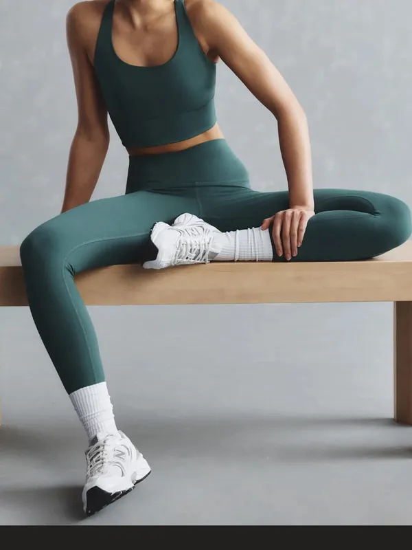 Quince Power-Up High-Rise‎ Training Pocket Legging Green Size S Yoga Pilates - Image 3