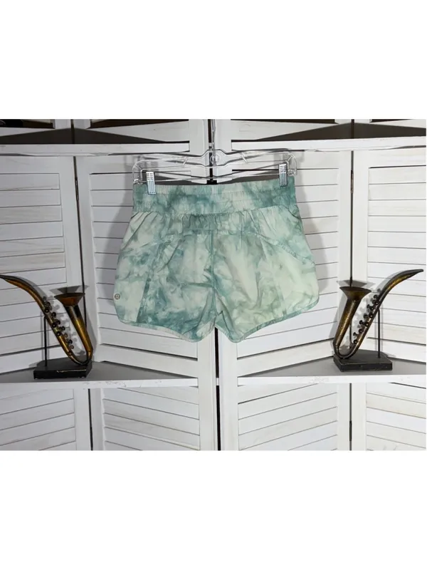 Lululemon track shorts V “4” diamond white washed marsh green athleisure sz 4 - Image 5