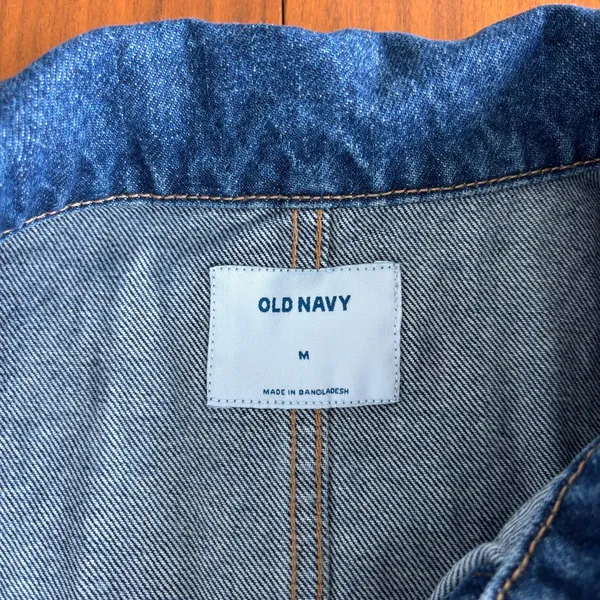Old Navy Denim Chore Jacket Medium Blue Button Up Workwear Utility Fall Boho - Image 3