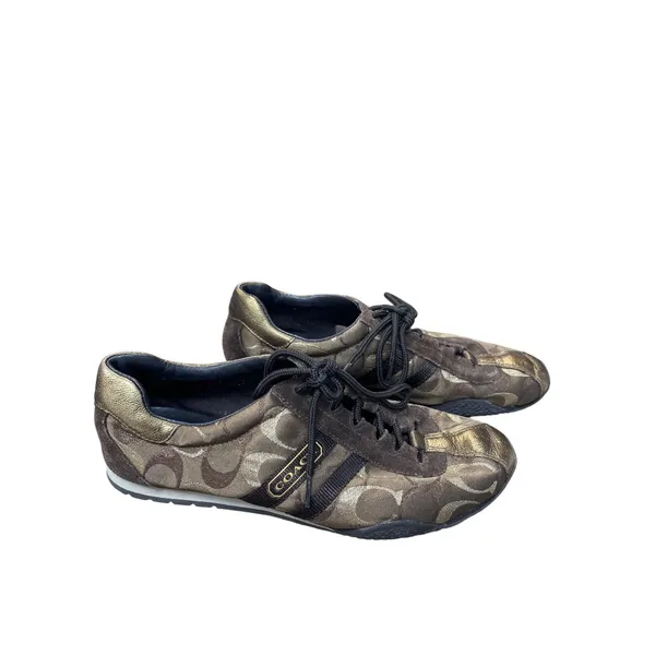 Coach Kate Womens Brown Leather & Suede Sneakers Size 7.5M SKU 9199 - Image 4