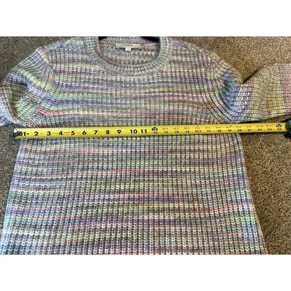 Loft Rainbow Spacedye Pastel Knit Sweater Large L‎ - Image 6