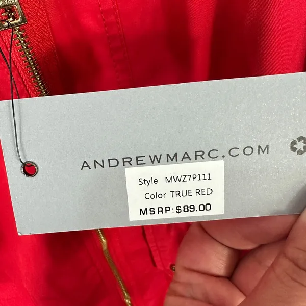 Marc New York‎ Andrew Marc Red Jacket L Moto Trench Minimalist Chic Designer NWT - Image 4