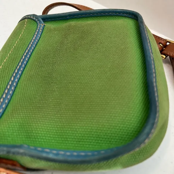 Fossil Austin Flap Bag Messenger Green Leather Adjustable Crossbody - Image 4