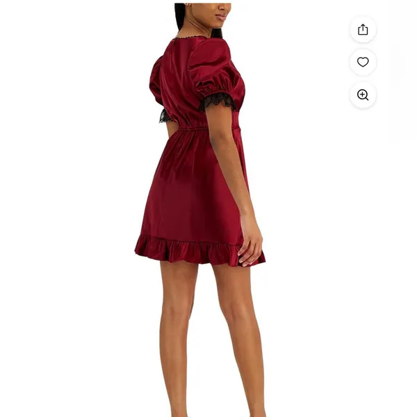 Kit‎ + Sky Red Satin Puff Sleeve Mini Dress Size Small Juniors NWT Whimsigoth - Image 2