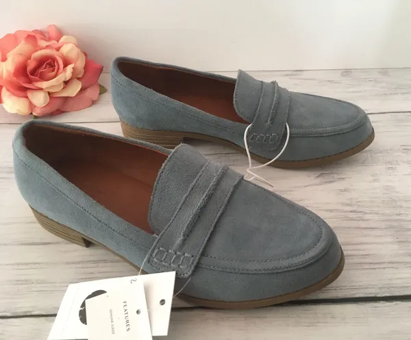 Blue Suede Loafers, Size 11 - Image 3