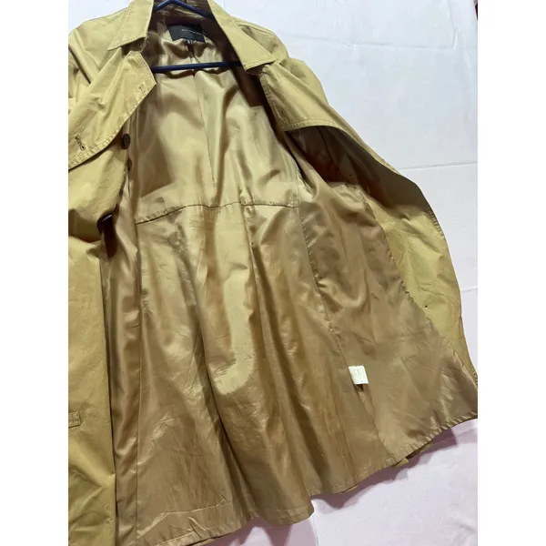 Kai-aakmann Womens Khaki Tan Pleated Back Belted Trench Coat Size S KHCCT003E1 - Image 2