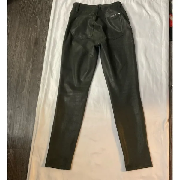 7 For All Mankind Metallic Coated High Rise Skinny Jean 28 Goth Punk Rocker Rave - Image 2