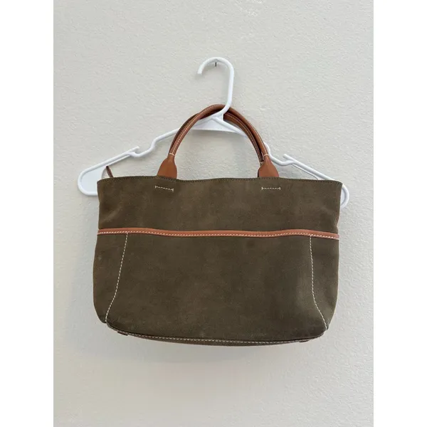GAP Vintage Suede Leather Shoulder Tote Green - Image 2