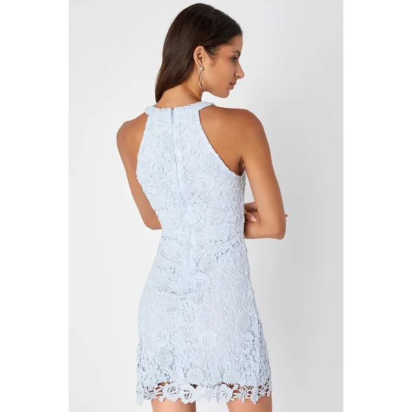 Lulus Love Poem Light Blue Lace Mini Dress Party Cocktail Romantic XS NWT - Image 3