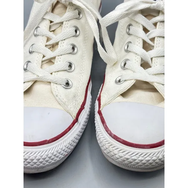 Converse Sz 10 Womens Sneakers Chuck Taylor All Star Low Top Canvas Cream White - Image 4