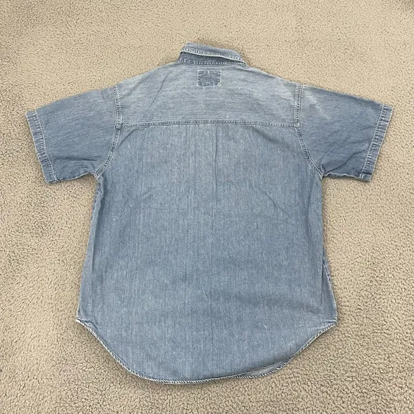 Vintage Embroidered Bear Denim Shirt Women M Blue Let's Quizz Again‎ Grandma - Image 4